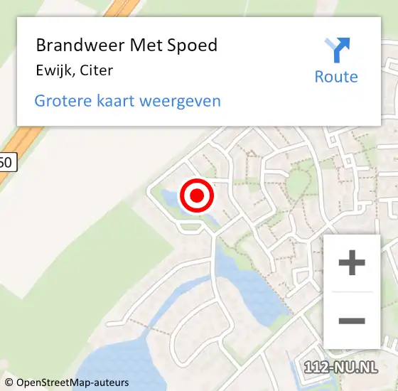 Locatie op kaart van de 112 melding: Brandweer Met Spoed Naar Ewijk, Citer op 1 juli 2020 14:09