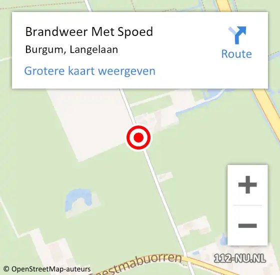 Locatie op kaart van de 112 melding: Brandweer Met Spoed Naar Burgum, Langelaan op 1 juli 2020 14:24