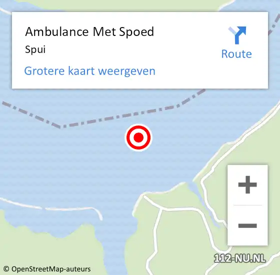 Locatie op kaart van de 112 melding: Ambulance Met Spoed Naar Spui op 1 juli 2020 14:43