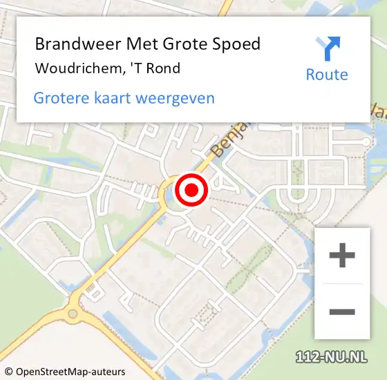 Locatie op kaart van de 112 melding: Brandweer Met Grote Spoed Naar Woudrichem, 'T Rond op 1 juli 2020 18:02