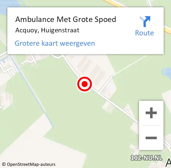 Locatie op kaart van de 112 melding: Ambulance Met Grote Spoed Naar Acquoy, Huigenstraat op 1 juli 2020 20:12