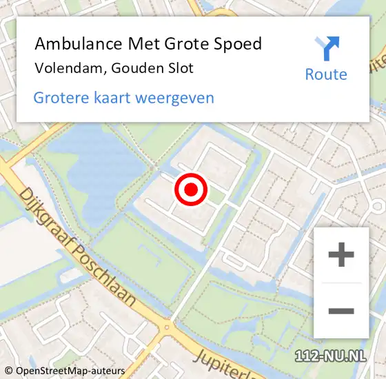 Locatie op kaart van de 112 melding: Ambulance Met Grote Spoed Naar Volendam, Gouden Slot op 1 juli 2020 20:18