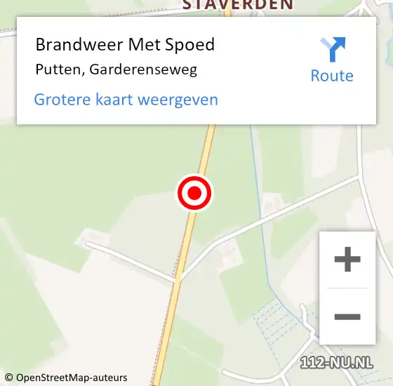 Locatie op kaart van de 112 melding: Brandweer Met Spoed Naar Putten, Garderenseweg op 1 juli 2020 22:31