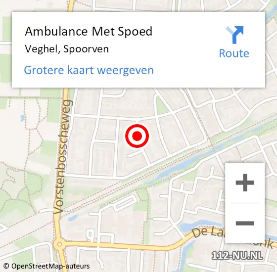 Locatie op kaart van de 112 melding: Ambulance Met Spoed Naar Veghel, Spoorven op 1 juli 2020 22:48