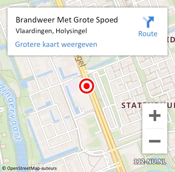 Locatie op kaart van de 112 melding: Brandweer Met Grote Spoed Naar Vlaardingen, Holysingel op 2 juli 2020 00:55