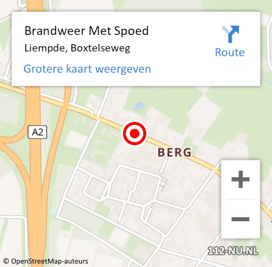 Locatie op kaart van de 112 melding: Brandweer Met Spoed Naar Liempde, Boxtelseweg op 2 juli 2020 02:00