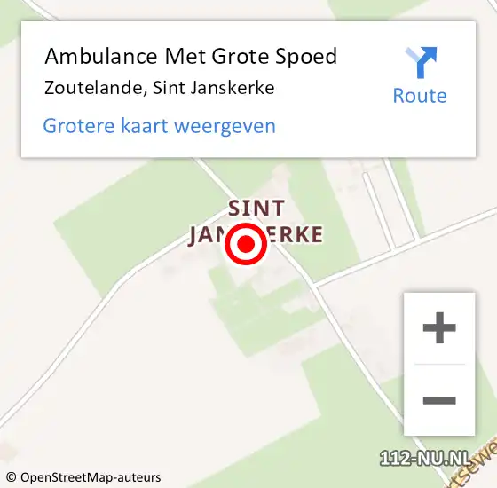 Locatie op kaart van de 112 melding: Ambulance Met Grote Spoed Naar Zoutelande, Sint Janskerke op 11 mei 2014 12:42