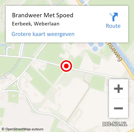 Locatie op kaart van de 112 melding: Brandweer Met Spoed Naar Eerbeek, Weberlaan op 2 juli 2020 06:13