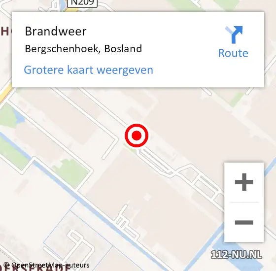 Locatie op kaart van de 112 melding: Brandweer Bergschenhoek, Bosland op 2 juli 2020 06:58