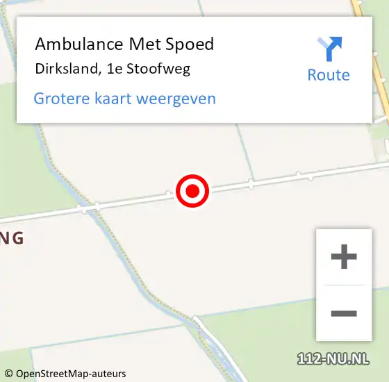 Locatie op kaart van de 112 melding: Ambulance Met Spoed Naar Dirksland, 1e Stoofweg op 2 juli 2020 07:40