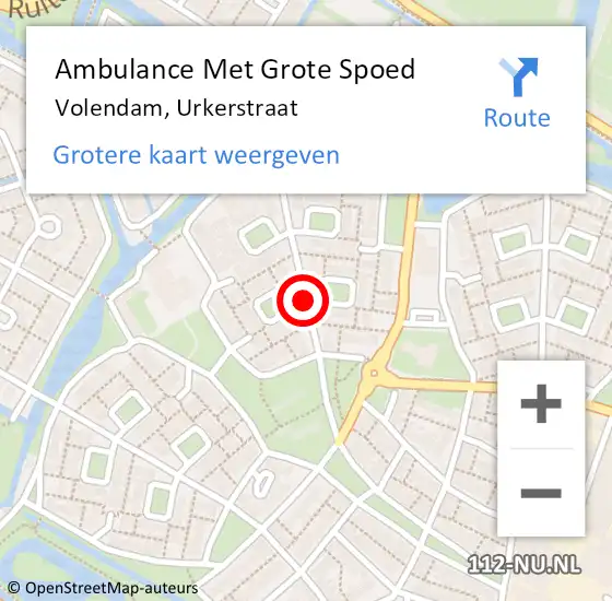 Locatie op kaart van de 112 melding: Ambulance Met Grote Spoed Naar Volendam, Urkerstraat op 2 juli 2020 08:17