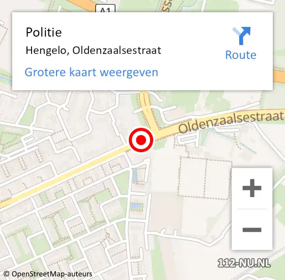 Locatie op kaart van de 112 melding: Politie Hengelo, Oldenzaalsestraat op 2 juli 2020 09:21