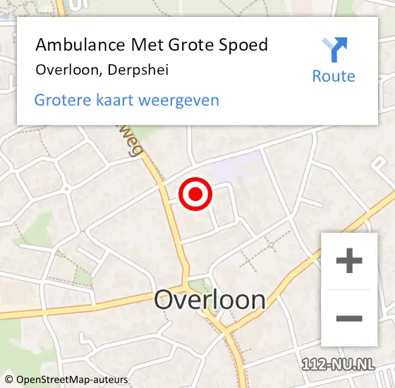 Locatie op kaart van de 112 melding: Ambulance Met Grote Spoed Naar Overloon, Derpshei op 2 juli 2020 10:50