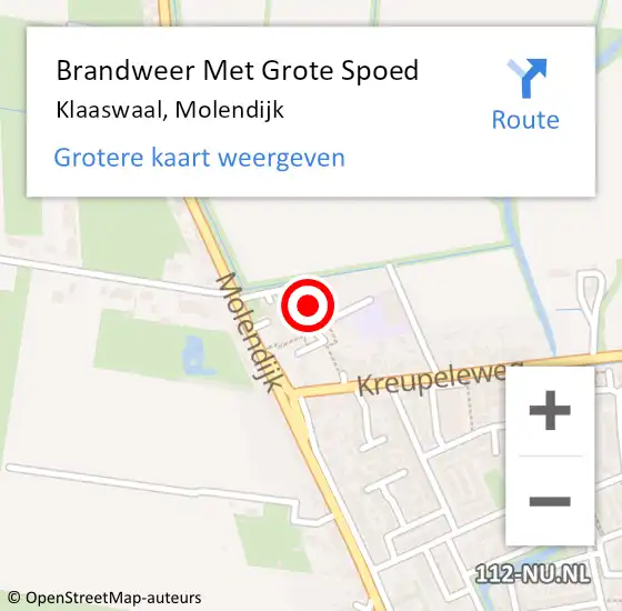 Locatie op kaart van de 112 melding: Brandweer Met Grote Spoed Naar Klaaswaal, Molendijk op 2 juli 2020 11:00