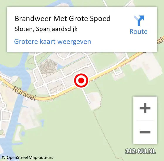 Locatie op kaart van de 112 melding: Brandweer Met Grote Spoed Naar Sloten, Spanjaardsdijk op 2 juli 2020 11:58