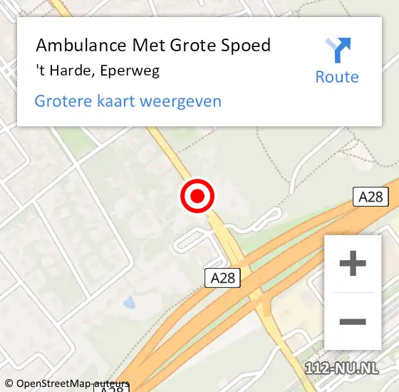 Locatie op kaart van de 112 melding: Ambulance Met Grote Spoed Naar 't Harde, Eperweg op 2 juli 2020 12:04