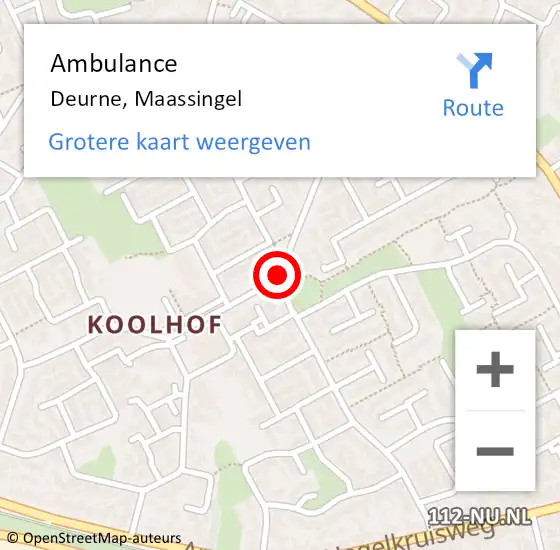 Locatie op kaart van de 112 melding: Ambulance Deurne, Maassingel op 2 juli 2020 13:02