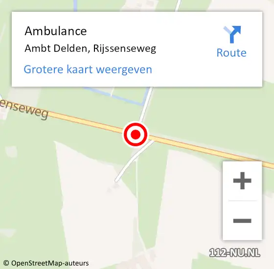 Locatie op kaart van de 112 melding: Ambulance Ambt Delden, Rijssenseweg op 2 juli 2020 13:02