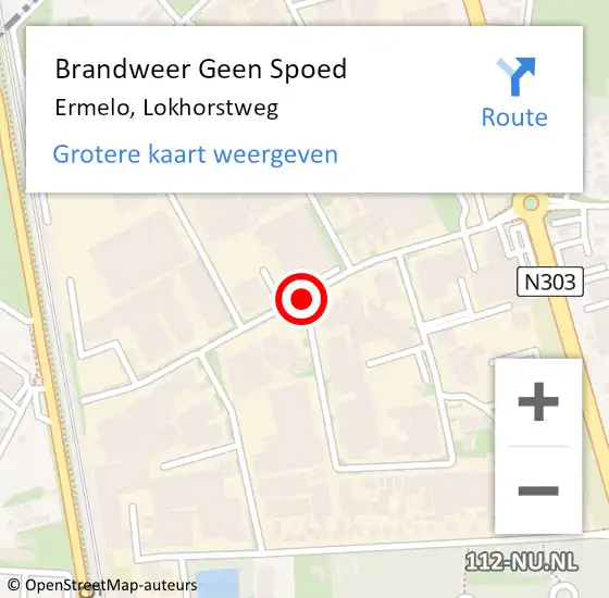Locatie op kaart van de 112 melding: Brandweer Geen Spoed Naar Ermelo, Lokhorstweg op 2 juli 2020 13:03