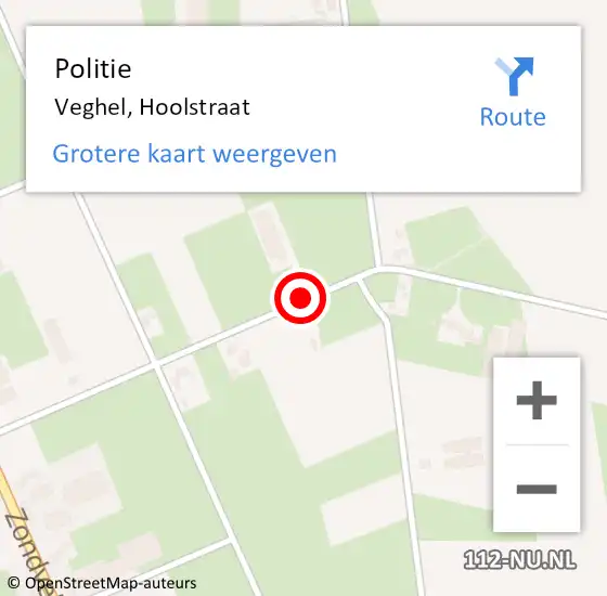 Locatie op kaart van de 112 melding: Politie Veghel, Hoolstraat op 2 juli 2020 13:59