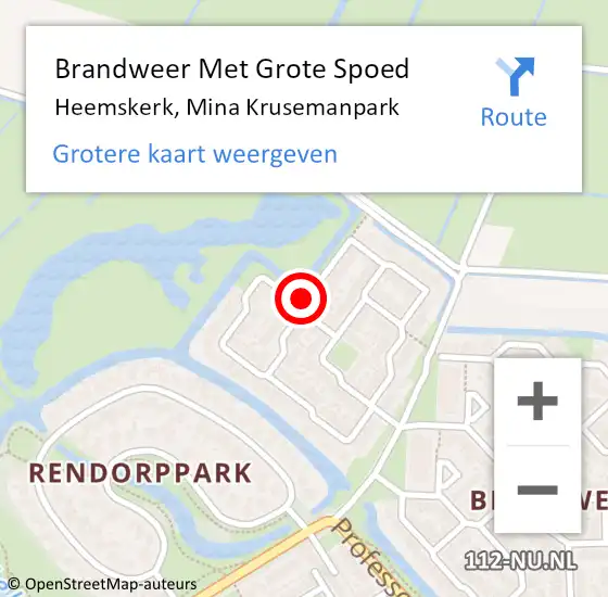 Locatie op kaart van de 112 melding: Brandweer Met Grote Spoed Naar Heemskerk, Mina Krusemanpark op 2 juli 2020 14:01