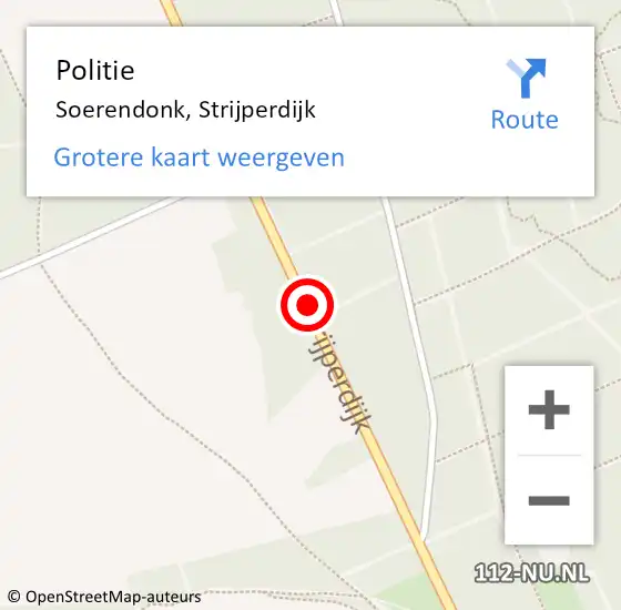 Locatie op kaart van de 112 melding: Politie Soerendonk, Strijperdijk op 2 juli 2020 14:08