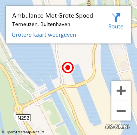 Locatie op kaart van de 112 melding: Ambulance Met Grote Spoed Naar Terneuzen, Buitenhaven op 2 juli 2020 14:42