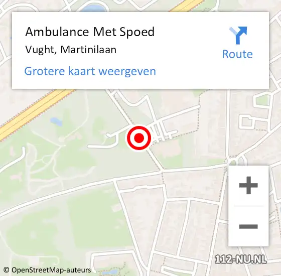 Locatie op kaart van de 112 melding: Ambulance Met Spoed Naar Vught, Martinilaan op 2 juli 2020 14:48