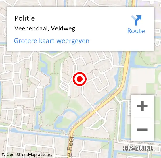 Locatie op kaart van de 112 melding: Politie Veenendaal, Veldweg op 2 juli 2020 15:05