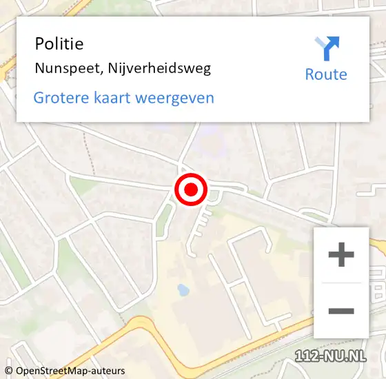 Locatie op kaart van de 112 melding: Politie Nunspeet, Nijverheidsweg op 2 juli 2020 15:06