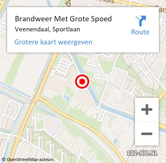 Locatie op kaart van de 112 melding: Brandweer Met Grote Spoed Naar Veenendaal, Sportlaan op 2 juli 2020 16:03