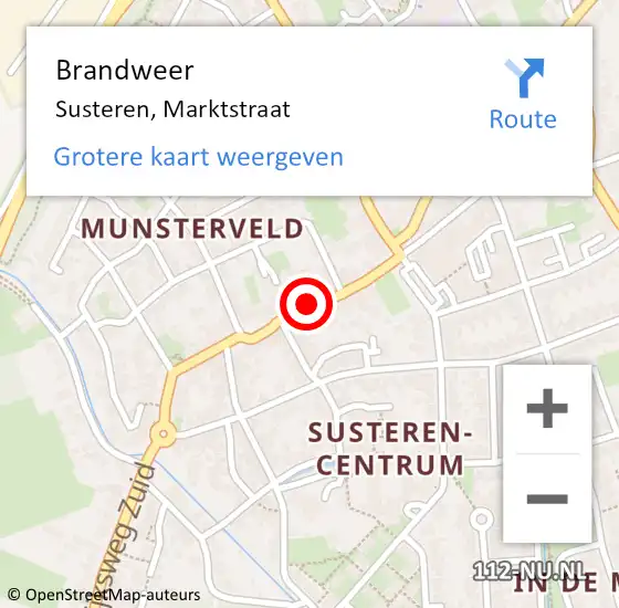 Locatie op kaart van de 112 melding: Brandweer Susteren, Marktstraat op 2 juli 2020 17:36