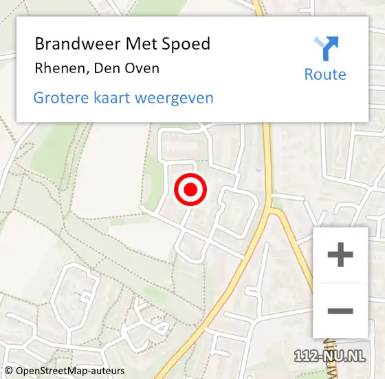 Locatie op kaart van de 112 melding: Brandweer Met Spoed Naar Rhenen, Den Oven op 2 juli 2020 18:04