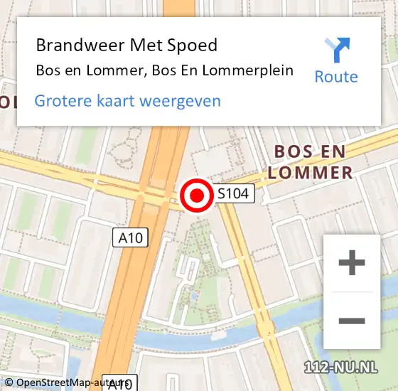 Locatie op kaart van de 112 melding: Brandweer Met Spoed Naar Bos en Lommer, Bos En Lommerplein op 2 juli 2020 18:23