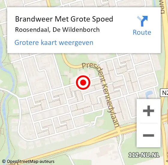 Locatie op kaart van de 112 melding: Brandweer Met Grote Spoed Naar Roosendaal, De Wildenborch op 2 juli 2020 18:24