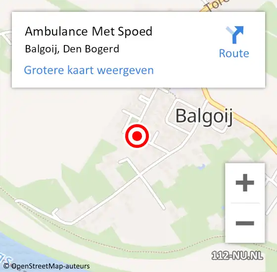 Locatie op kaart van de 112 melding: Ambulance Met Spoed Naar Balgoij, Den Bogerd op 2 juli 2020 19:20