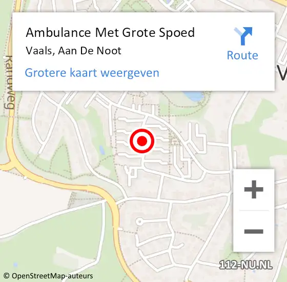 Locatie op kaart van de 112 melding: Ambulance Met Grote Spoed Naar Vaals, Aan De Noot op 2 juli 2020 20:53