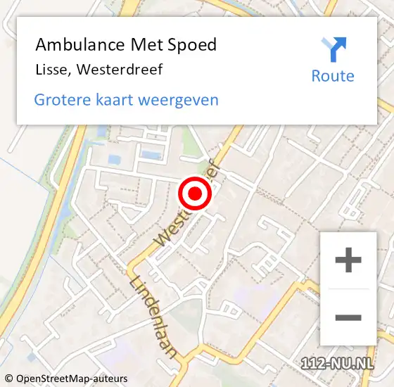 Locatie op kaart van de 112 melding: Ambulance Met Spoed Naar Lisse, Westerdreef op 3 juli 2020 00:28