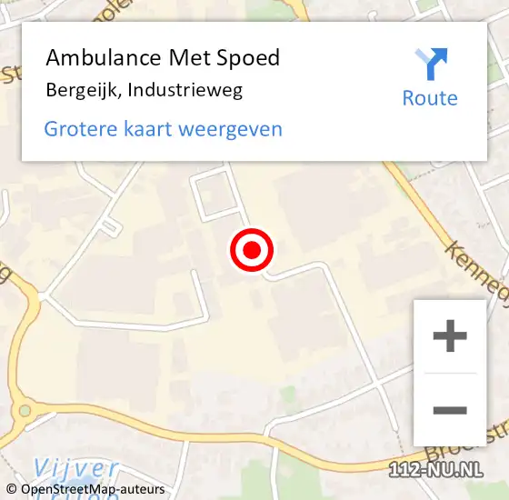 Locatie op kaart van de 112 melding: Ambulance Met Spoed Naar Bergeijk, Industrieweg op 3 juli 2020 00:31