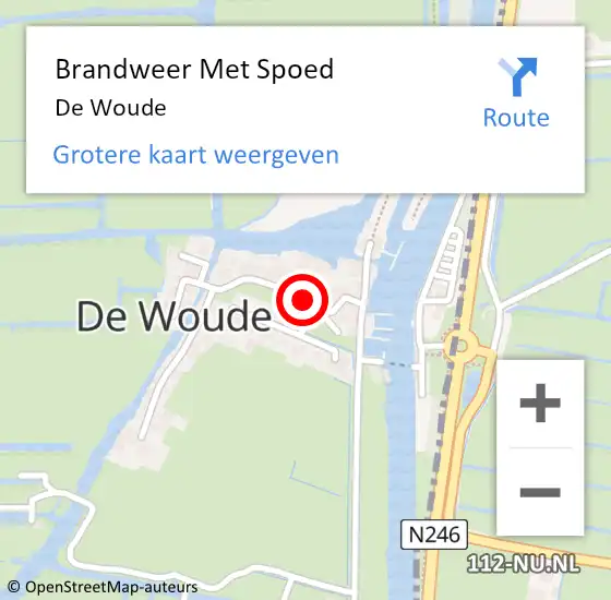 Locatie op kaart van de 112 melding: Brandweer Met Spoed Naar De Woude op 11 mei 2014 15:00