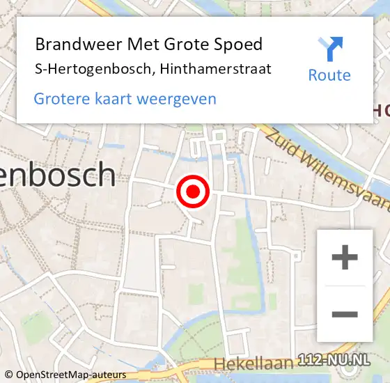 Locatie op kaart van de 112 melding: Brandweer Met Grote Spoed Naar S-Hertogenbosch, Hinthamerstraat op 3 juli 2020 08:24