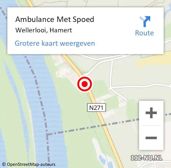 Locatie op kaart van de 112 melding: Ambulance Met Spoed Naar Wellerlooi, Hamert op 3 juli 2020 09:18