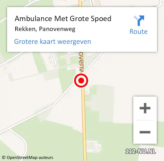 Locatie op kaart van de 112 melding: Ambulance Met Grote Spoed Naar Rekken, Panovenweg op 3 juli 2020 10:16