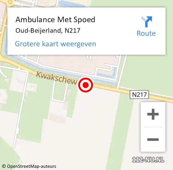 Locatie op kaart van de 112 melding: Ambulance Met Spoed Naar Oud-Beijerland, N217 op 3 juli 2020 10:25