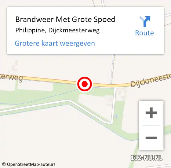 Locatie op kaart van de 112 melding: Brandweer Met Grote Spoed Naar Philippine, Dijckmeesterweg op 3 juli 2020 11:47