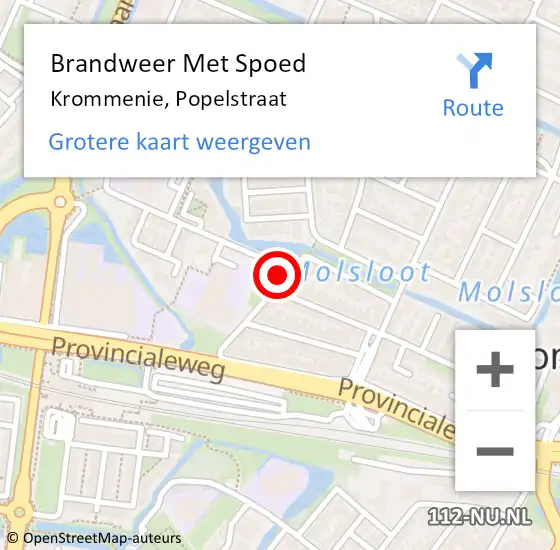 Locatie op kaart van de 112 melding: Brandweer Met Spoed Naar Krommenie, Popelstraat op 3 juli 2020 13:14