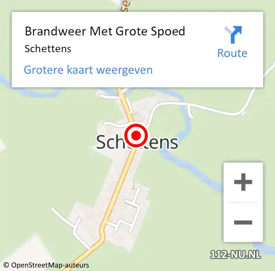 Locatie op kaart van de 112 melding: Brandweer Met Grote Spoed Naar Schettens op 11 mei 2014 15:48