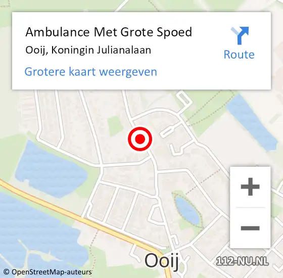Locatie op kaart van de 112 melding: Ambulance Met Grote Spoed Naar Ooij, Koningin Julianalaan op 3 juli 2020 13:56