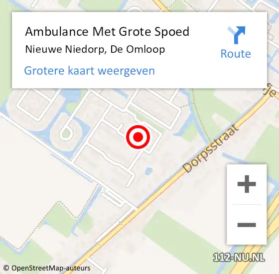 Locatie op kaart van de 112 melding: Ambulance Met Grote Spoed Naar Nieuwe Niedorp, De Omloop op 3 juli 2020 14:00