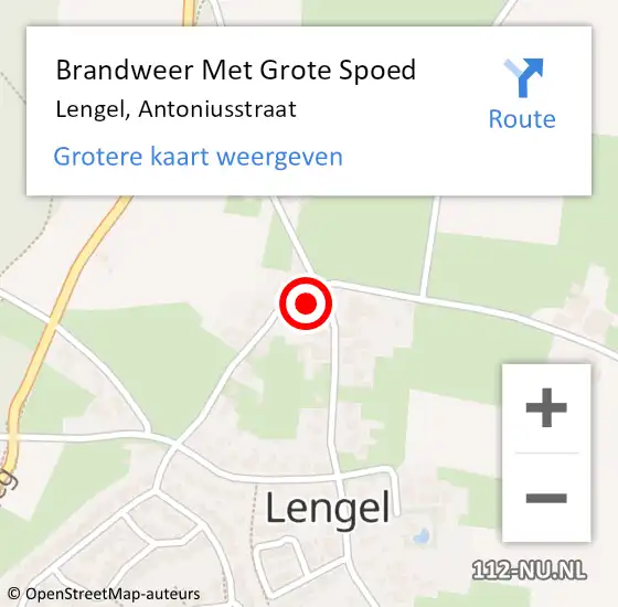 Locatie op kaart van de 112 melding: Brandweer Met Grote Spoed Naar Lengel, Antoniusstraat op 11 mei 2014 16:13